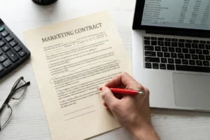 Reviewing marketing agency contract terms and pricing agreements